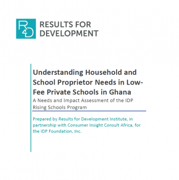  Needs and Impact Assessment of the IDPRSP by Results for Development (R4D)